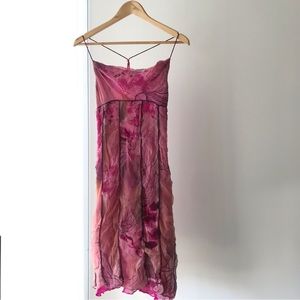 Y2K Catherine Malandrino Vintage pink silk slip dress